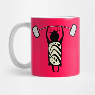 Cute Power Lifter Cave Person Mug